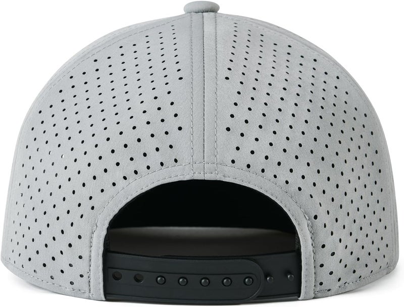 FEINION Men Flat Brim Adjustable Performance Hat Snapback Laser Perforated Baseball Cap - Image 5